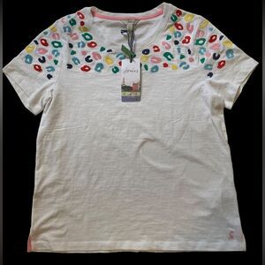 NWT Jonles Carley embroidered Leopard  shirt Size 10